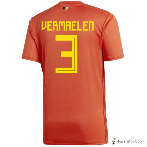 Camiseta Belgica Replica Primera Ropa Vermaelen 2018 Rojo